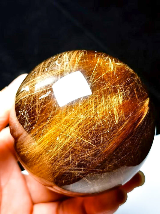 Rutilated Crystal Quartz Sphere